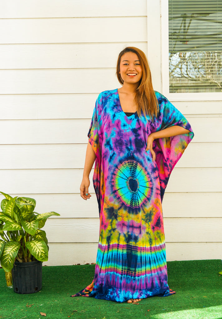 P6071- Hand Dyed Kaftan Poncho Dress