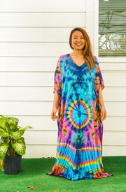 P6077- Hand Dyed Kaftan Poncho Dress