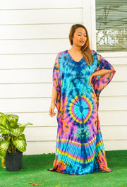 P6077- Hand Dyed Kaftan Poncho Dress