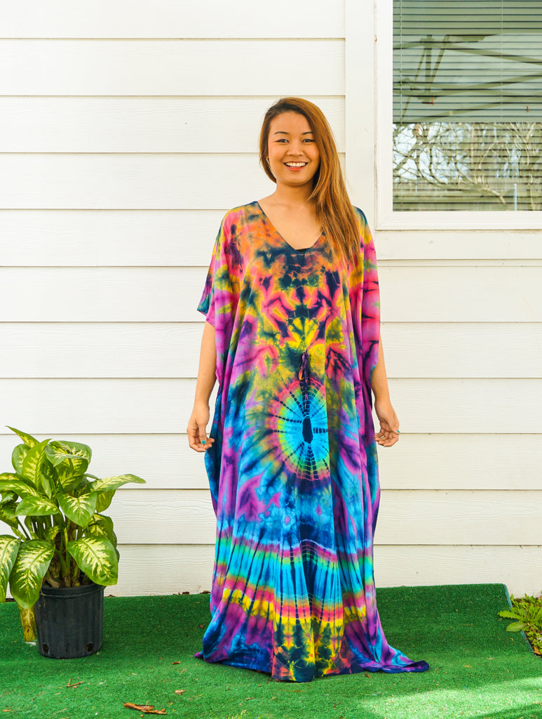 P6081- Hand Dyed Kaftan Poncho Dress