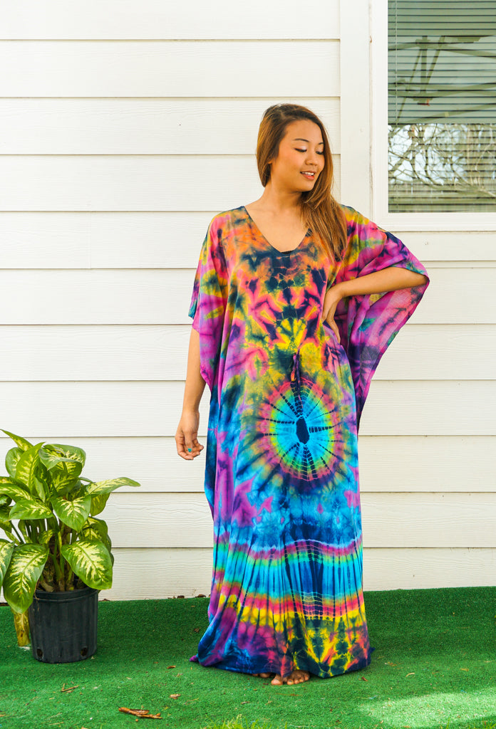 P6081- Hand Dyed Kaftan Poncho Dress