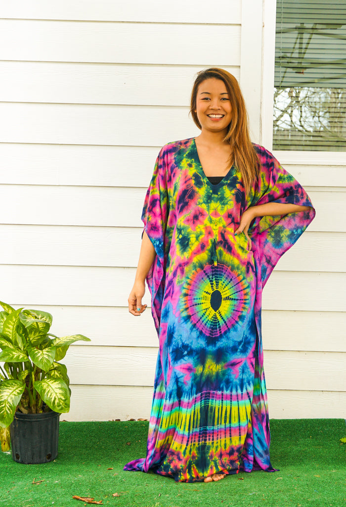 P6084- Hand Dyed Kaftan Poncho Dress