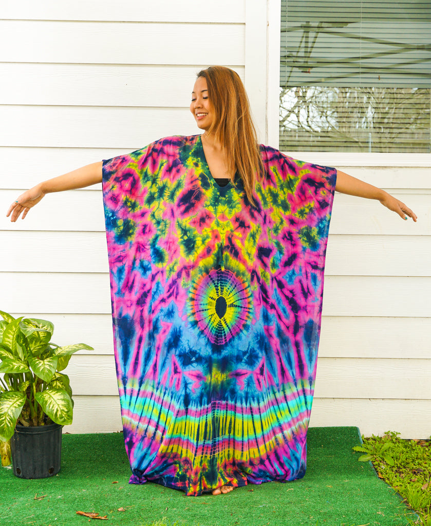 P6084- Hand Dyed Kaftan Poncho Dress