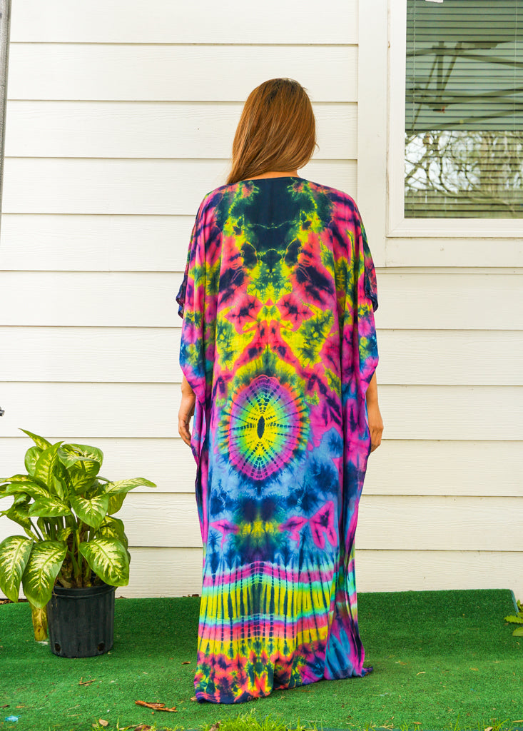 P6084- Hand Dyed Kaftan Poncho Dress