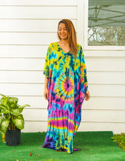 P6089- Hand Dyed Kaftan Poncho Dress