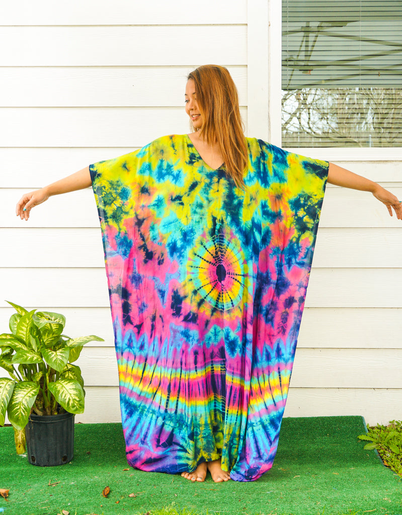 P6089- Hand Dyed Kaftan Poncho Dress