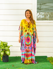 P6093- Hand Dyed Kaftan Poncho Dress