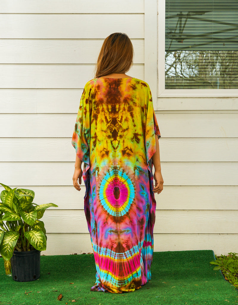 P6093- Hand Dyed Kaftan Poncho Dress