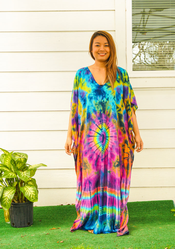 P6097- Hand Dyed Kaftan Poncho Dress