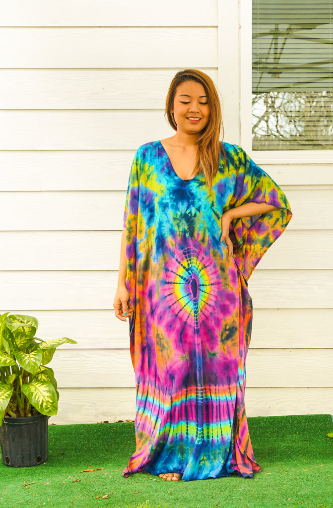 P6097- Hand Dyed Kaftan Poncho Dress