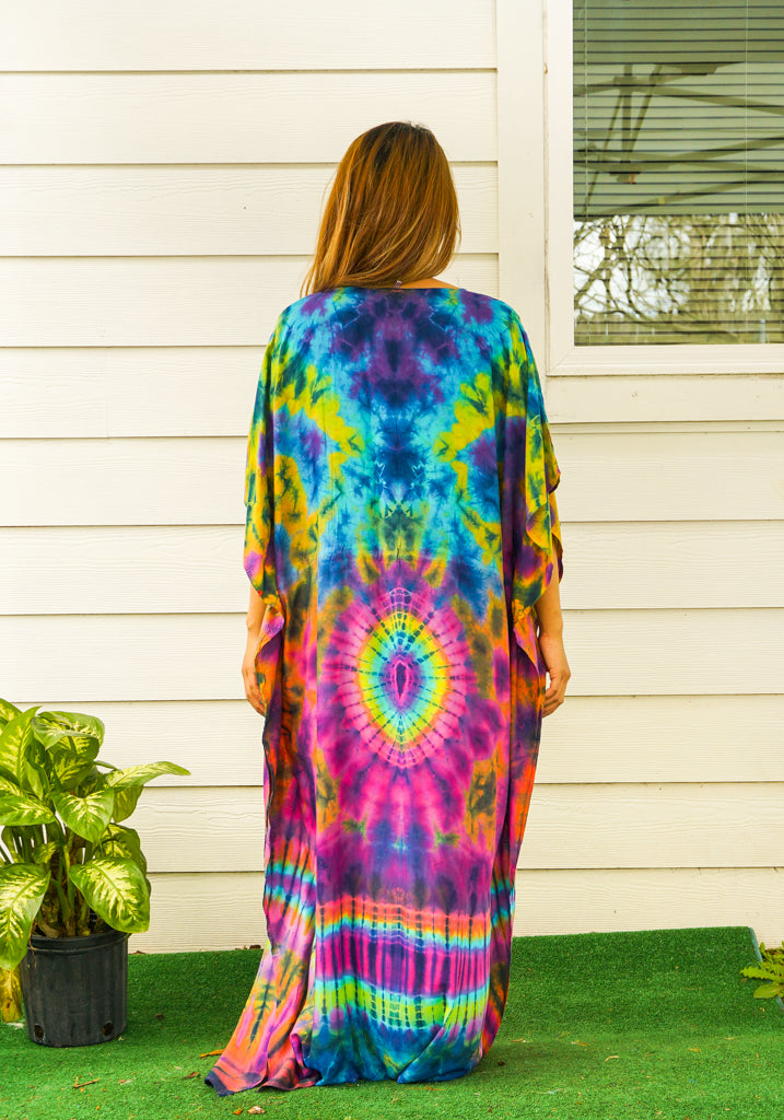 P6097- Hand Dyed Kaftan Poncho Dress