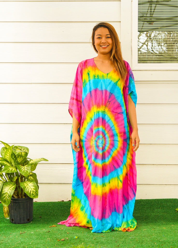 Rainbow Swirl Tie Dye Kaftan