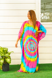 Rainbow Swirl Tie Dye Kaftan