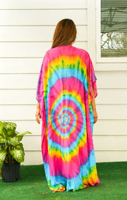 Rainbow Swirl Tie Dye Kaftan