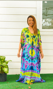 P6113- Hand Dyed Kaftan Poncho Dress