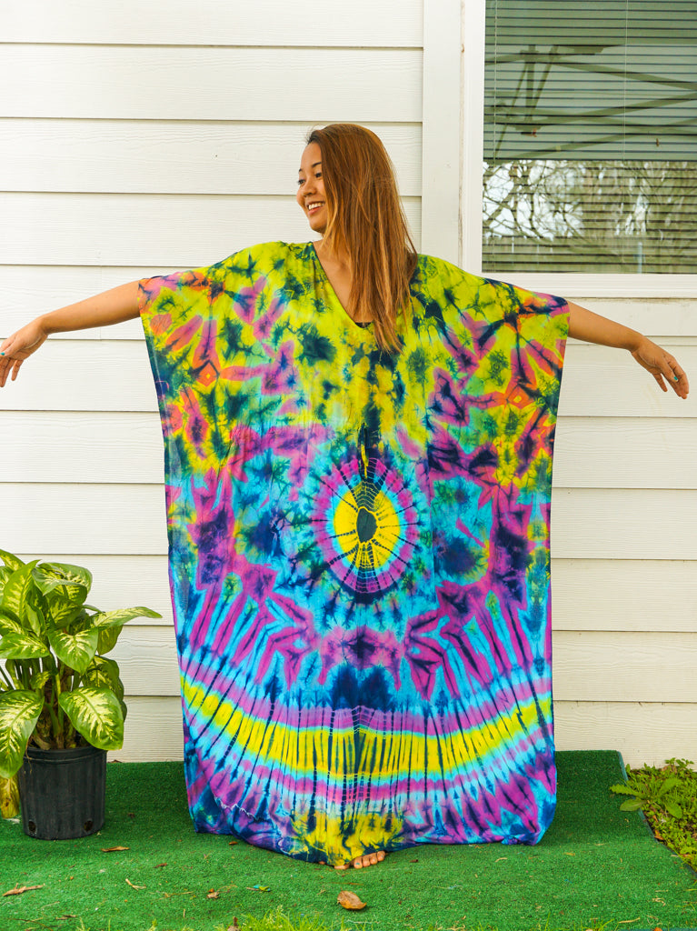 P6113- Hand Dyed Kaftan Poncho Dress