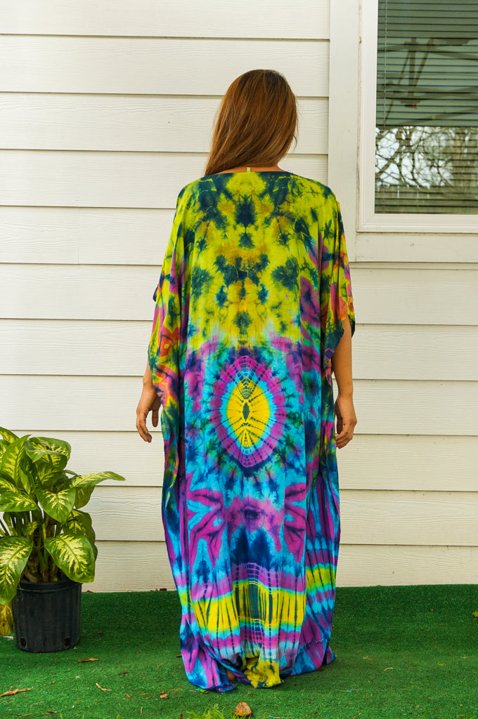 P6113- Hand Dyed Kaftan Poncho Dress