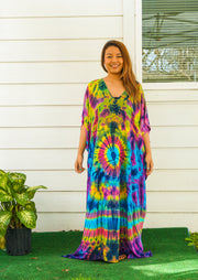 P6118- Hand Dyed Kaftan Poncho Dress