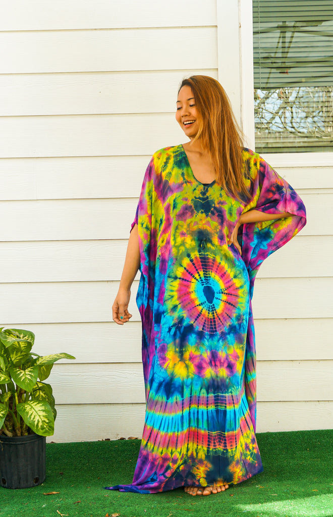 P6118- Hand Dyed Kaftan Poncho Dress