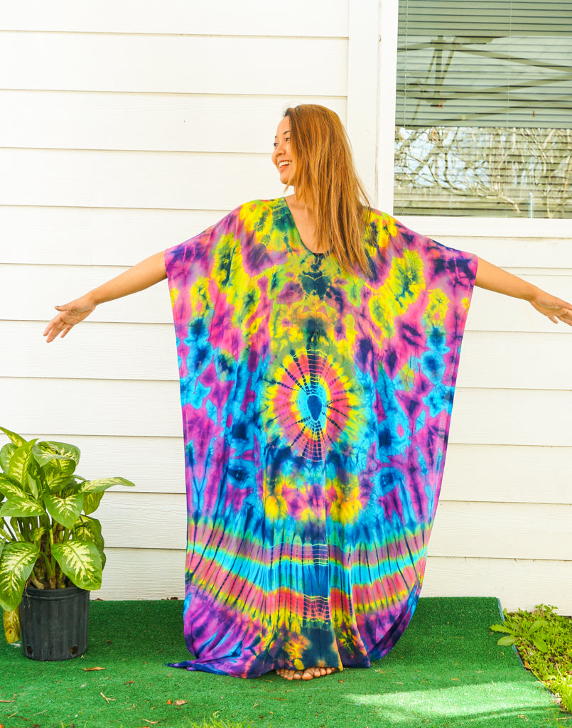 P6118- Hand Dyed Kaftan Poncho Dress