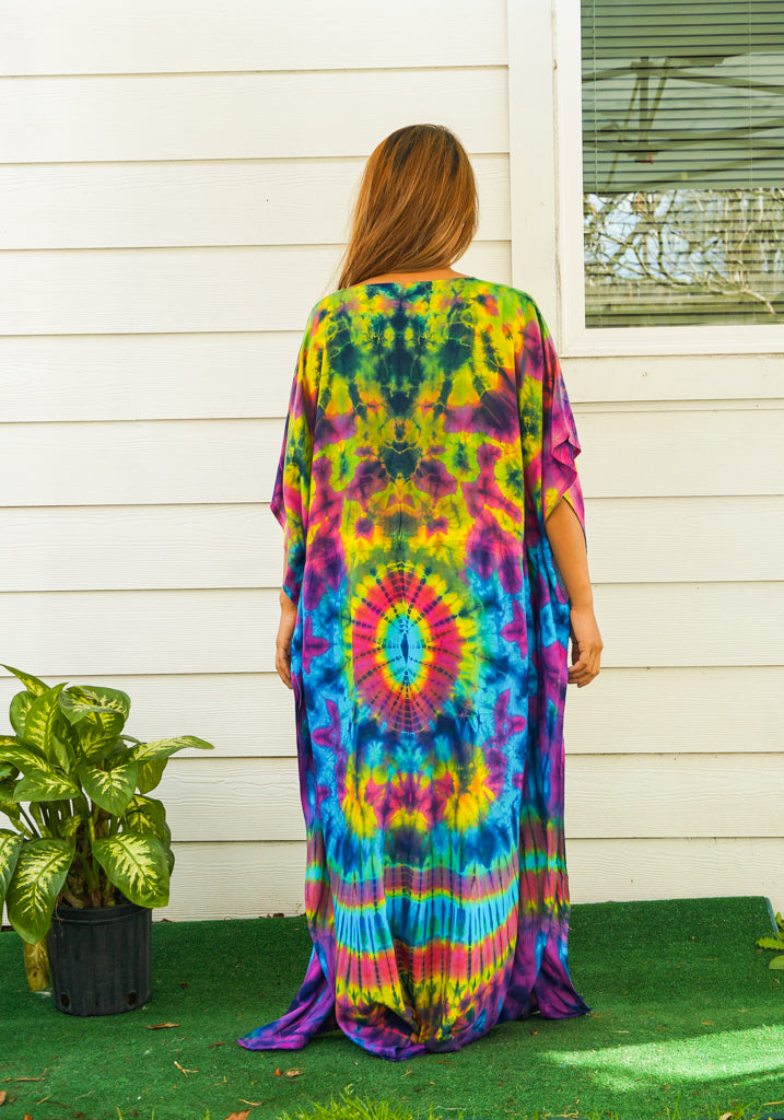 P6118- Hand Dyed Kaftan Poncho Dress