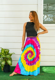 Hand Dyed Tiered Maxi Hippie Skirt