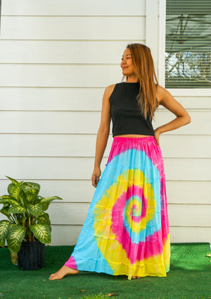 Hand Dyed Tiered Maxi Hippie Skirt