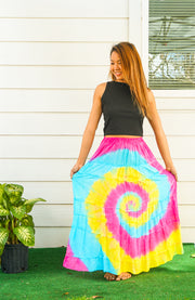 Hand Dyed Tiered Maxi Hippie Skirt