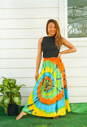 Hand Dyed Tiered Maxi Hippie Skirt