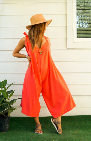Scarlet Organic Cotton Jumpsuits with Pockets