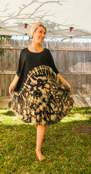 Black Hand Dyed Hippie Dress