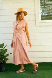 Peach Organic Cotton Wrap Dress