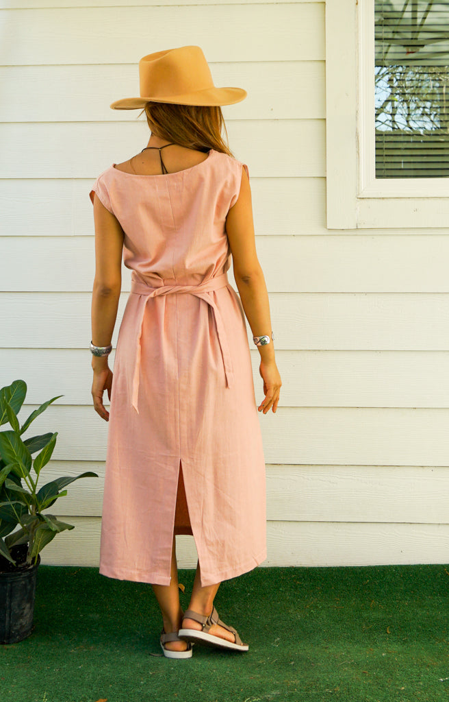 Peach Organic Cotton Wrap Dress