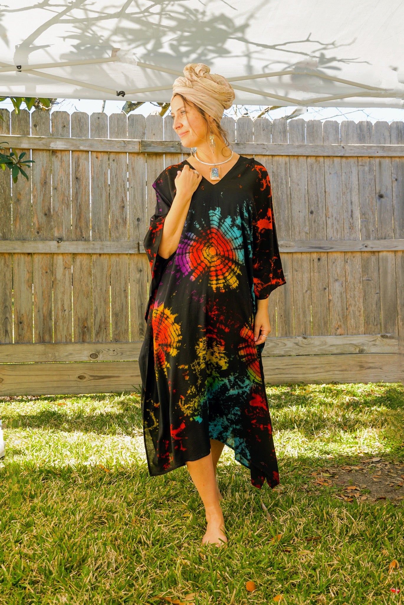 Astral Blossom Tie Dye Kaftan