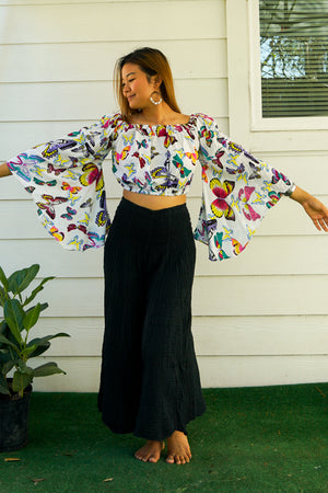 B6597- Butterfly Bell Sleeves Top