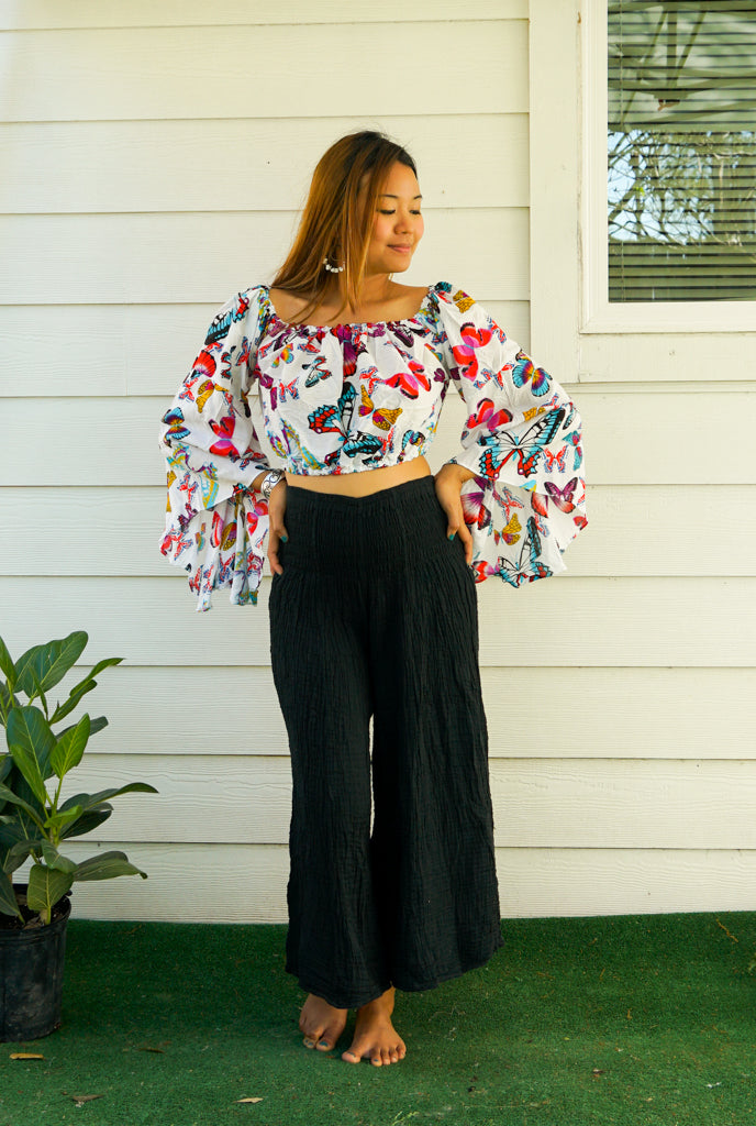 B6604- Butterfly Bell Sleeves Top