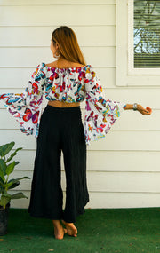 B6604- Butterfly Bell Sleeves Top