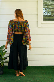 Green Mandala Bell Sleeves Top