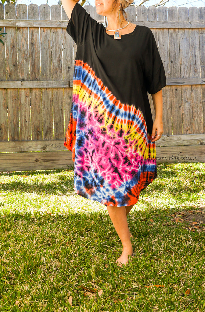 Lovely Hippie Splash Hand Dyed Hippie Dress