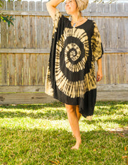 Black Swirl Tie Dye Kaftan