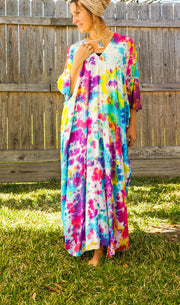 Colorful Iced Tie Dye Kaftan