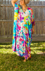 Colorful Iced Tie Dye Kaftan