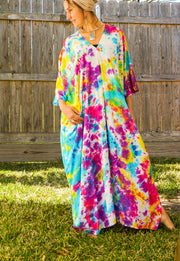 Colorful Iced Tie Dye Kaftan