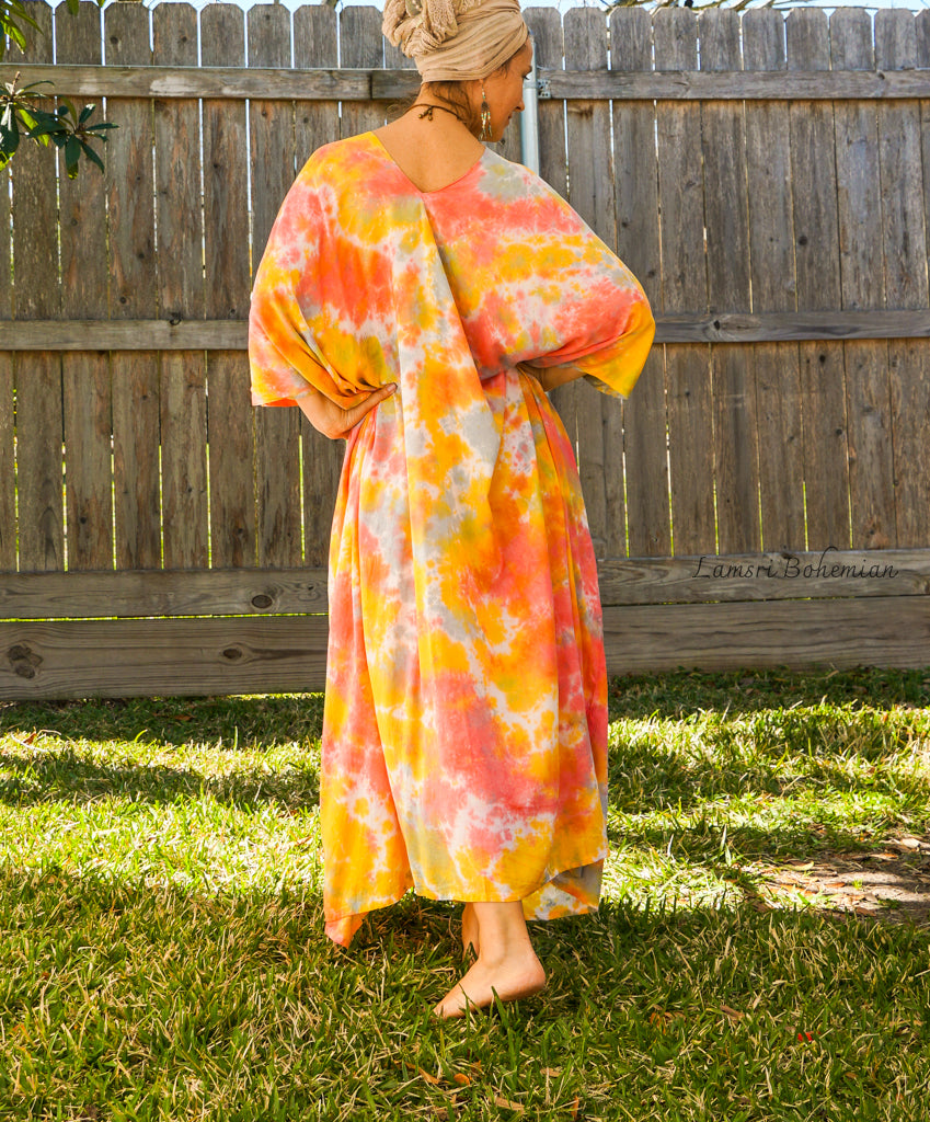 Orange Iced Tie Dye Kaftan