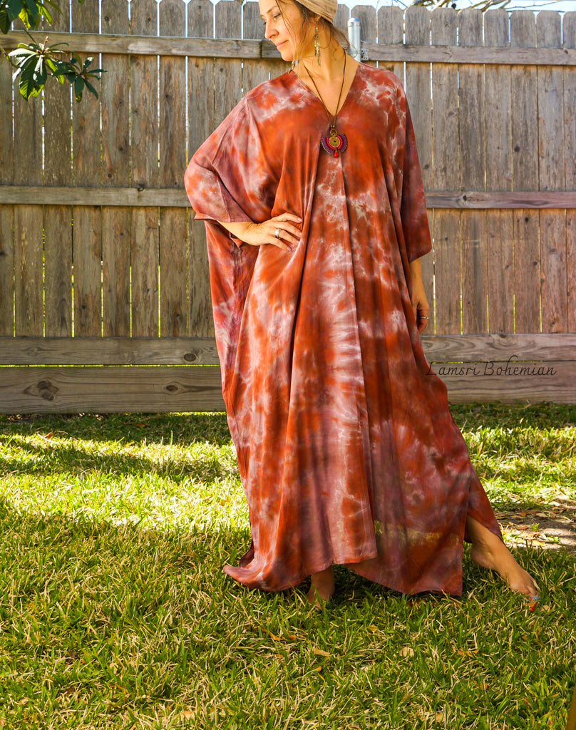 Brown Sky Iced Tie Dye Kaftan