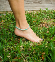 Aventurine Boho Silver Anklet