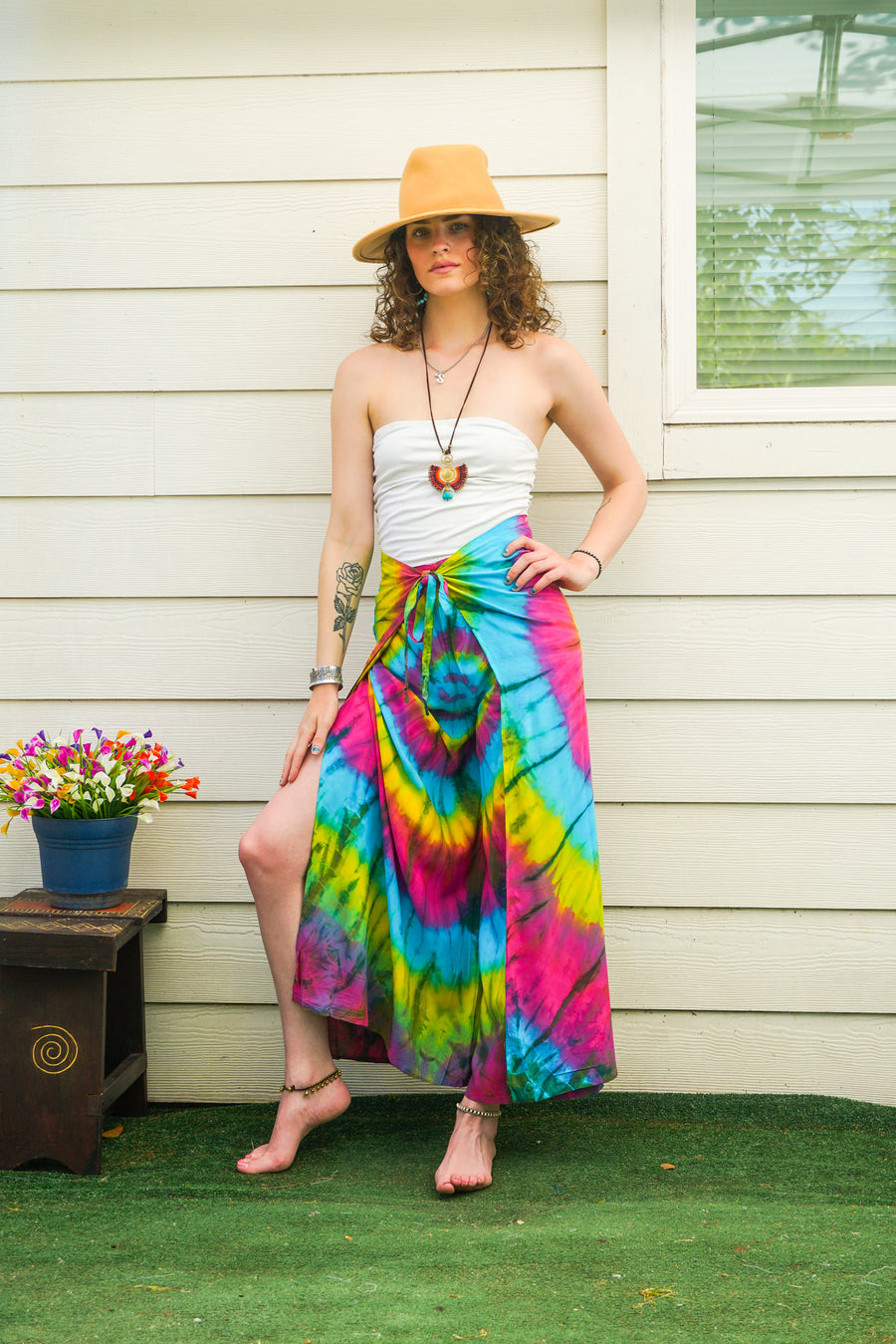 Boho Swirl Palazzo Wrap Pants