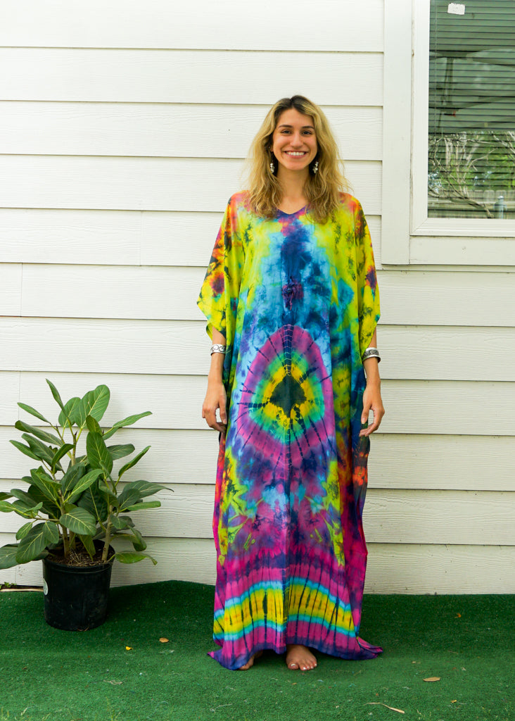 Vivid Spectrum Harmony Tie Dye Kaftan