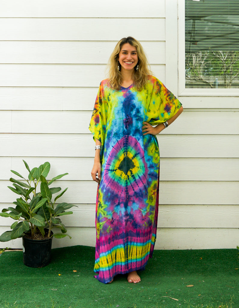 P7491- Hand Dyed Kaftan Poncho Dress