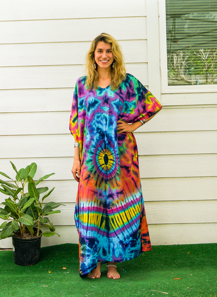 P7499- Hand Dyed Kaftan Poncho Dress